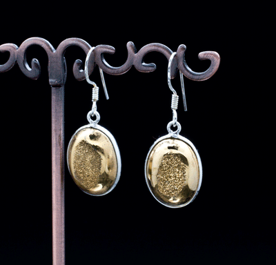 Sterling Silver Titanium Coated Druzy Agate Earrings