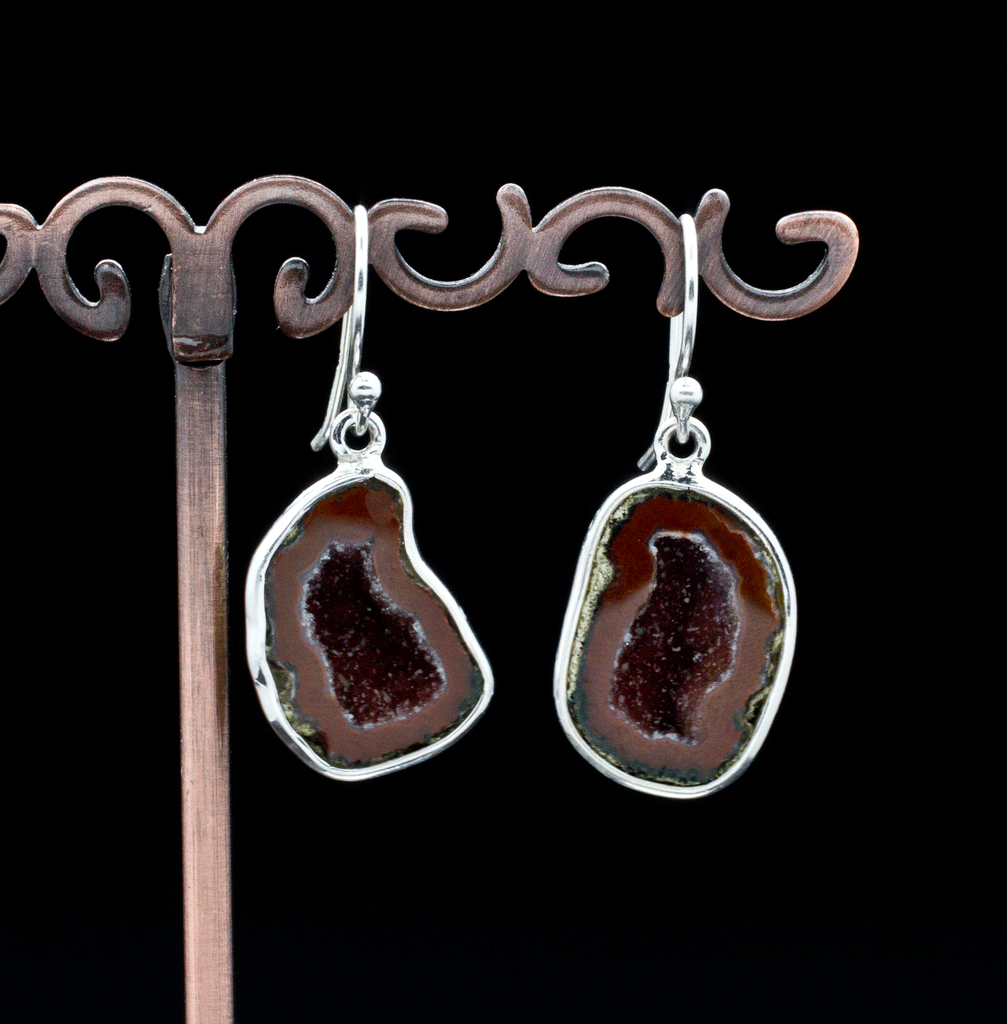 Sterling Silver Agate Geode Earrings