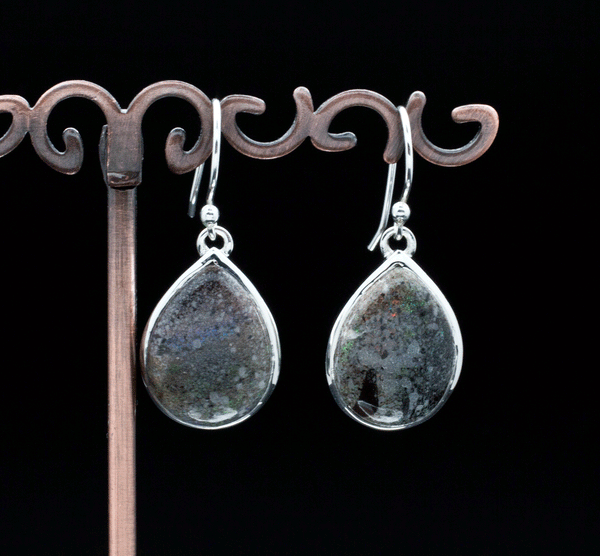 Sterling Silver Matrix Opal Earrings