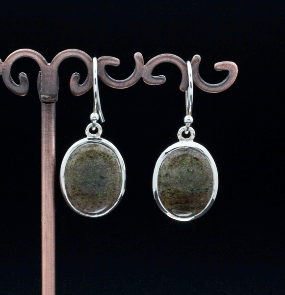 Sterling Silver Matrix Opal Earrings