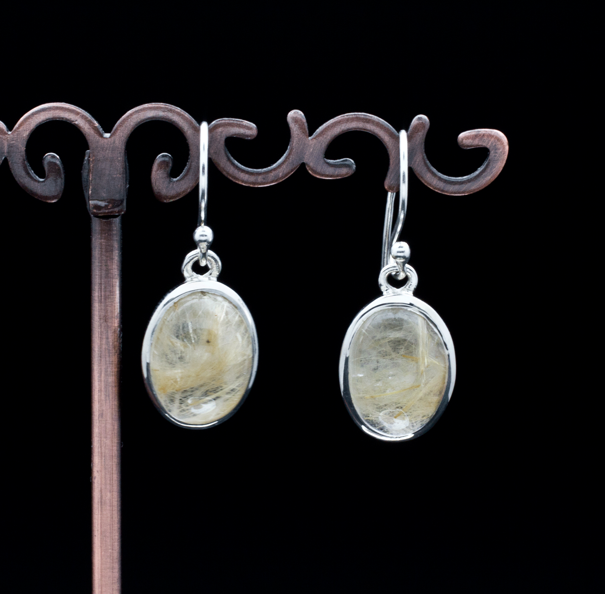 Sterling Silver Rutilated Quartz Earrings