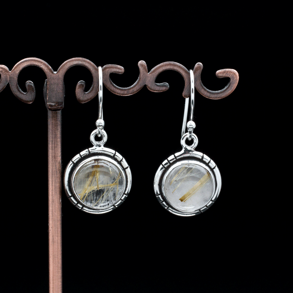 Sterling Silver Rutilated Quartz Earrings