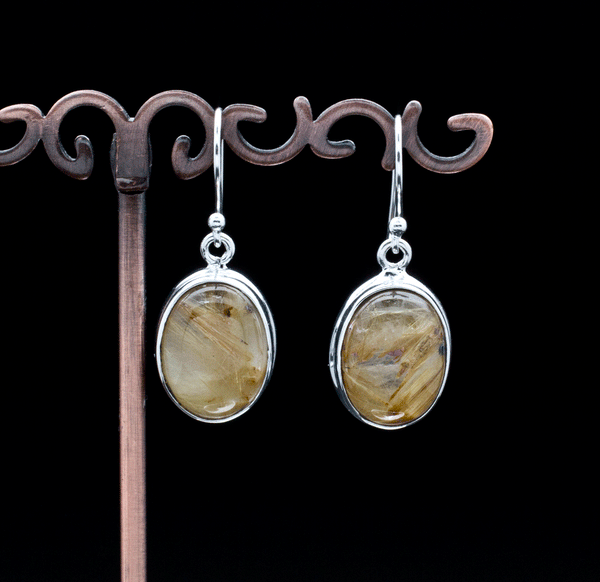 Sterling Silver Rutilated Quartz Earrings