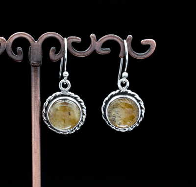 Sterling Silver Rutilated Quartz Earrings
