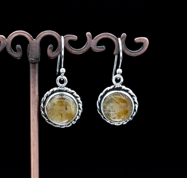 Sterling Silver Rutilated Quartz Earrings