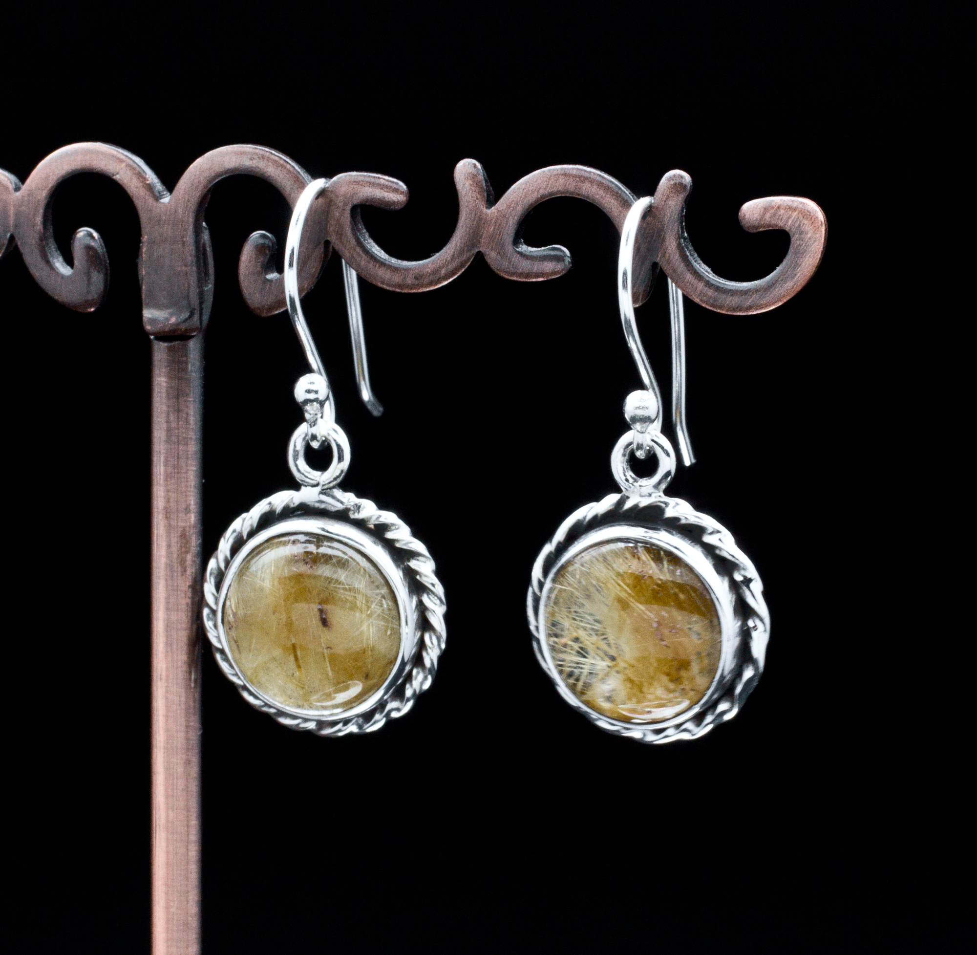 Sterling Silver Rutilated Quartz Earrings