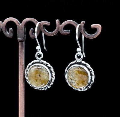 Sterling Silver Rutilated Quartz Earrings