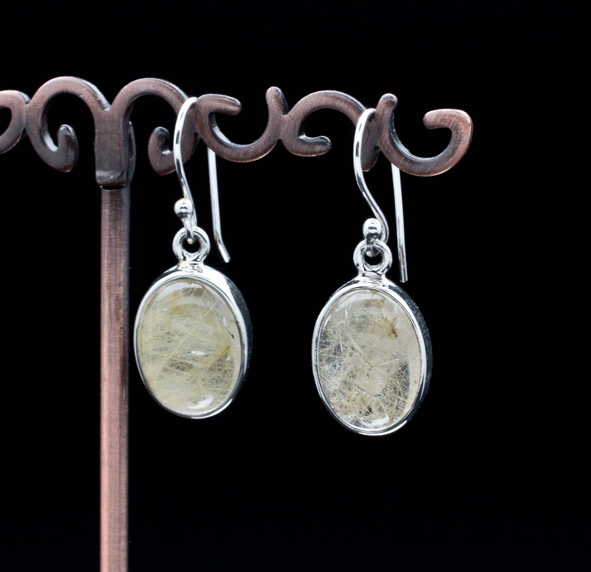 Sterling Silver Rutilated Quartz Earrings