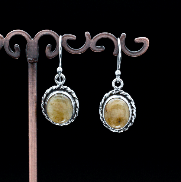 Sterling Silver Rutilated Quartz Earrings