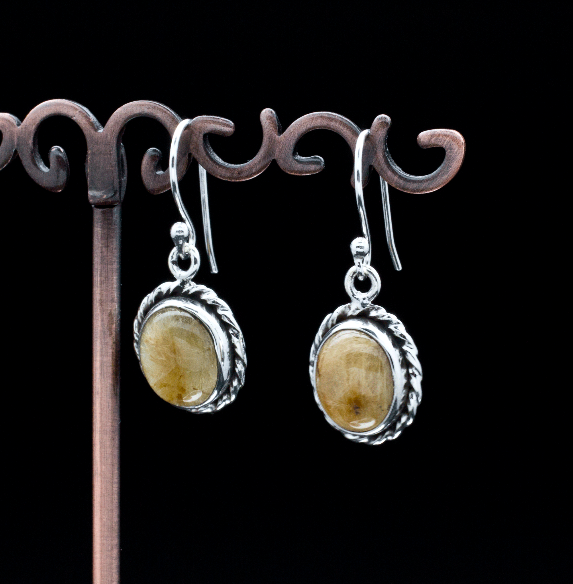 Sterling Silver Rutilated Quartz Earrings