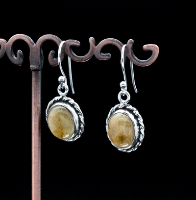 Sterling Silver Rutilated Quartz Earrings