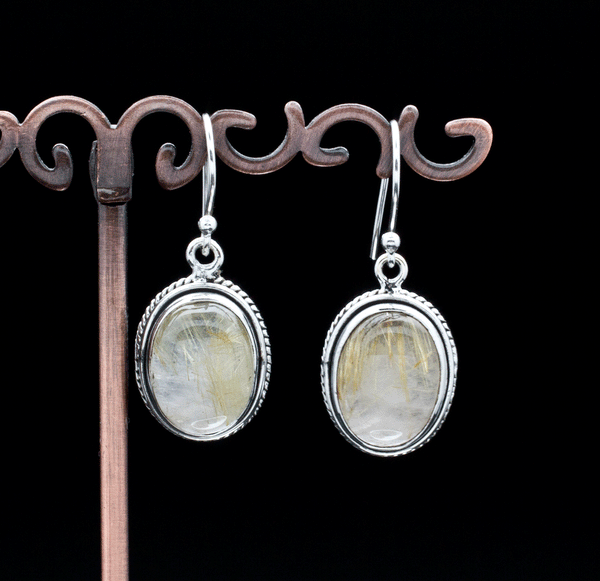 Sterling Silver Rutilated Quartz Earrings