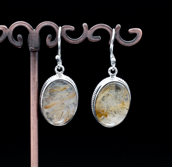 Sterling Silver Rutilated Quartz Earrings