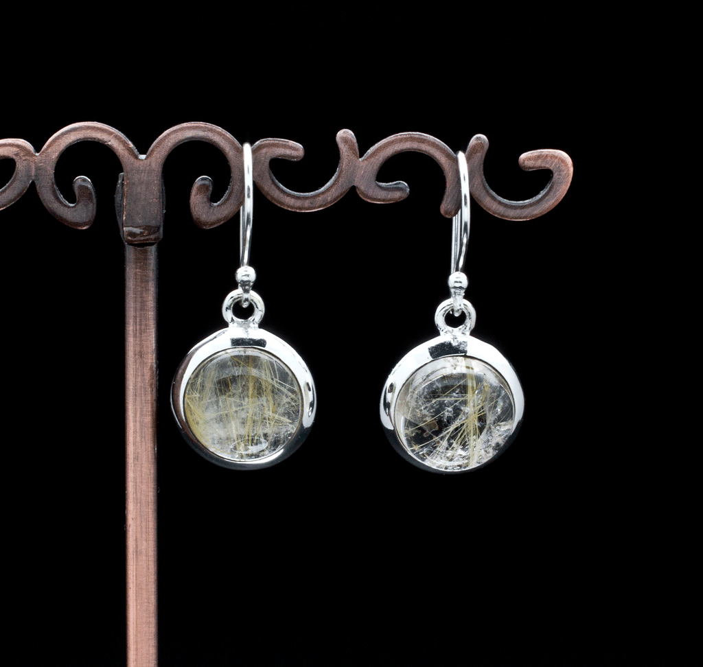 Sterling Silver Rutilated Quartz Earrings