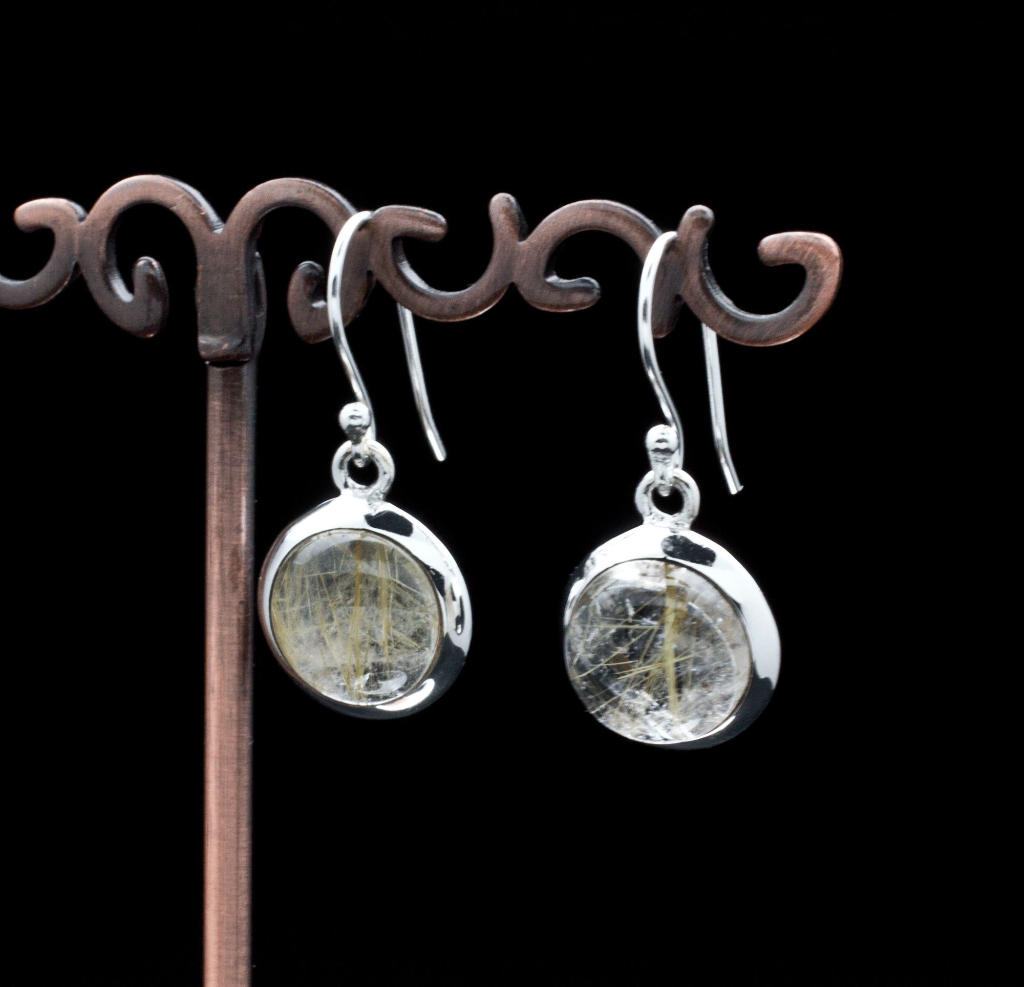Sterling Silver Rutilated Quartz Earrings