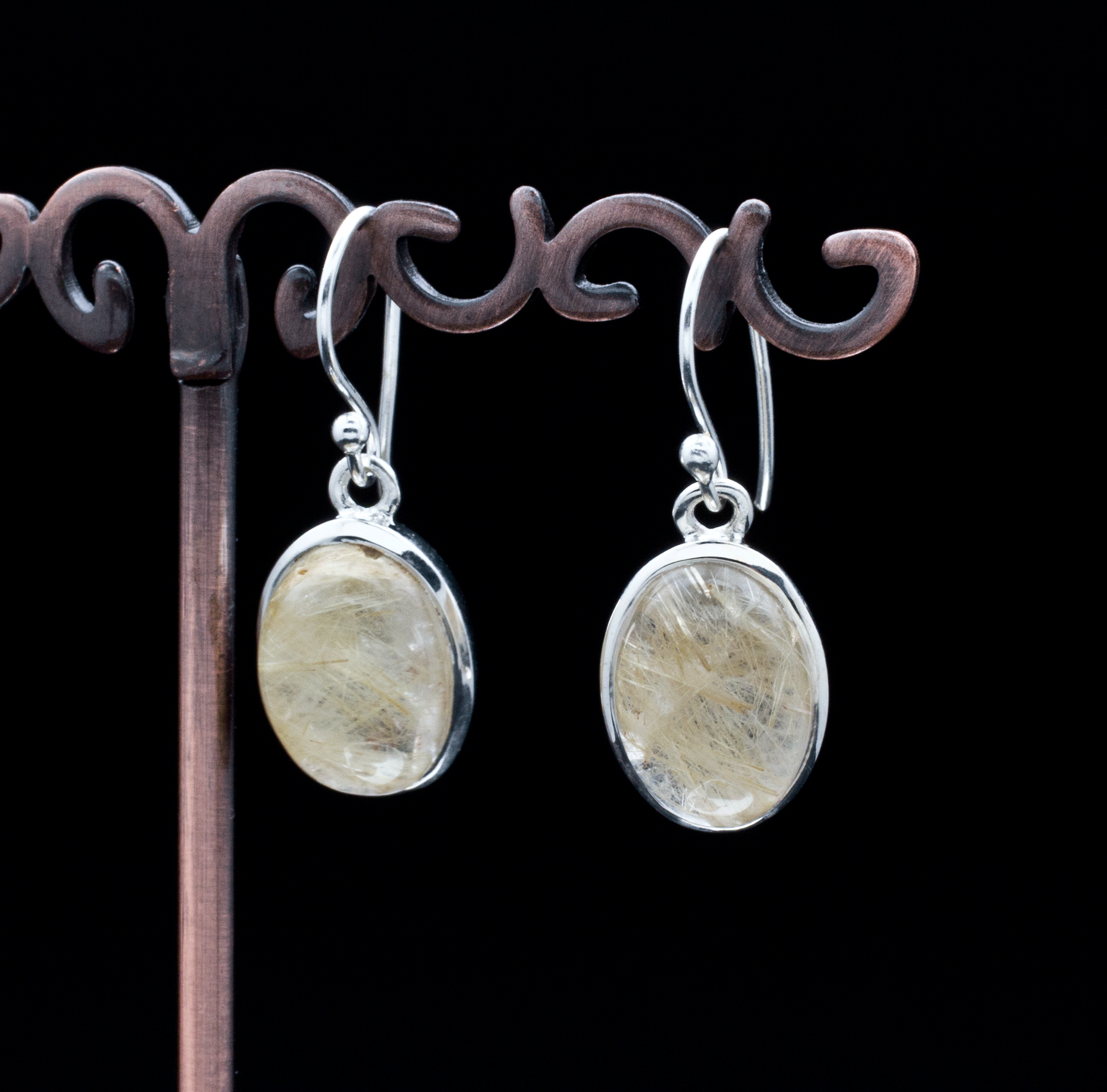 Sterling Silver Rutilated Quartz Earrings