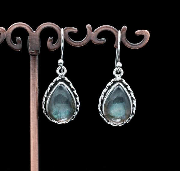 Sterling Silver Faceted Labradorite Earrings