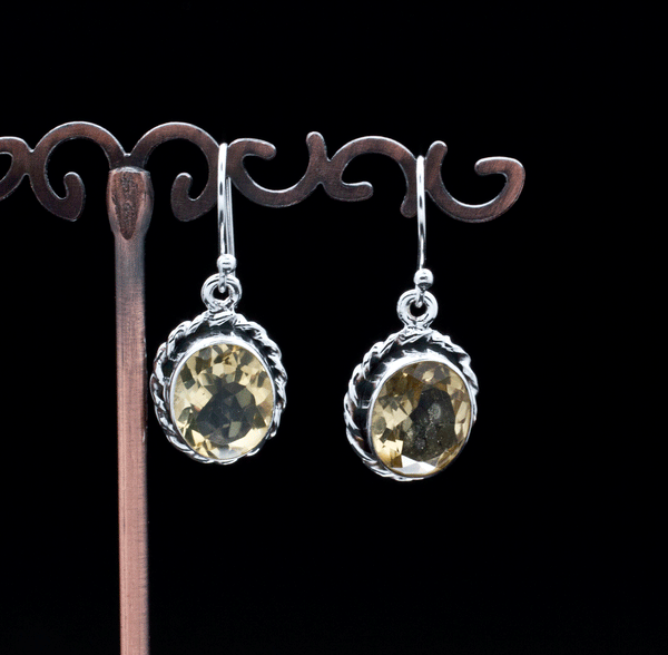 Sterling Silver Faceted Citrine Earrings