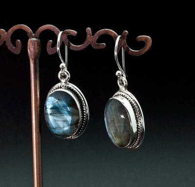 Sterling Silver Faceted Labradorite Earrings