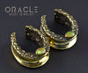 7/8" (22mm) Brass Saddles with Faceted Ethiopian Opal