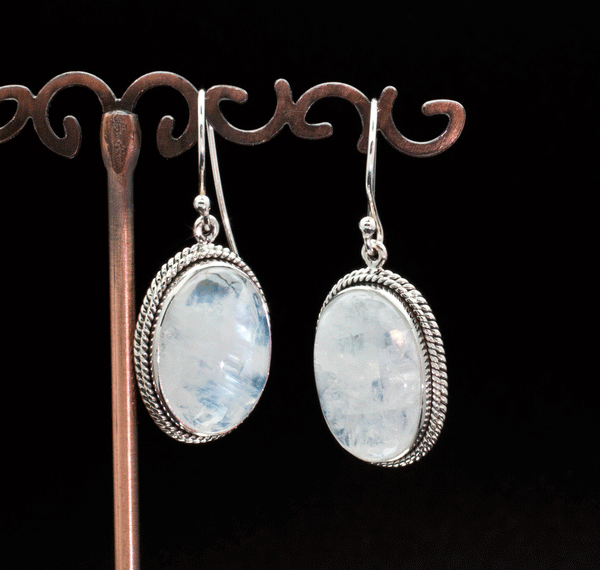 Sterling Silver Moonstone Earrings