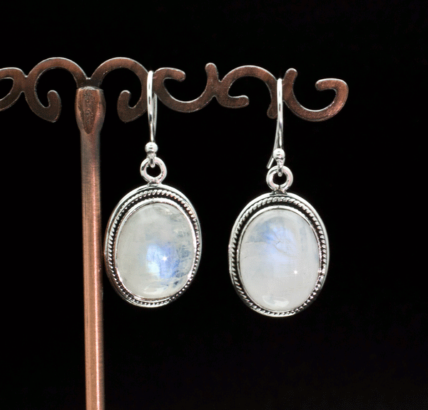 Sterling Silver Moonstone Earrings