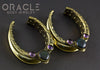 1-1/2" (38mm) Brass Saddles with Rainbow Obsidian and Amethyst