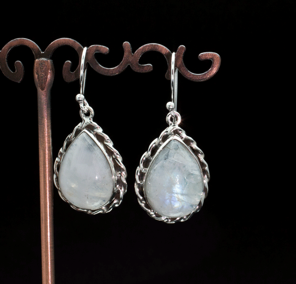 Sterling Silver Moonstone Earrings