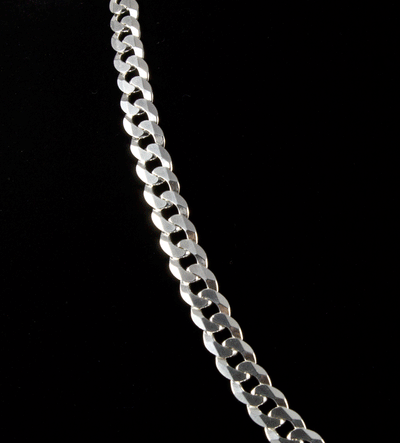 Sterling Silver Large 8mm Curb Chain 20"