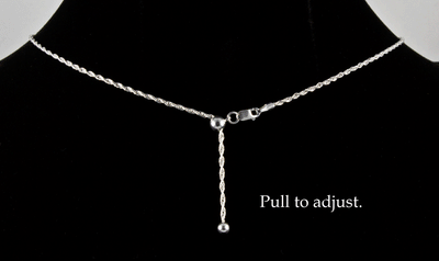 Sterling Silver Adjustable Rope Chain