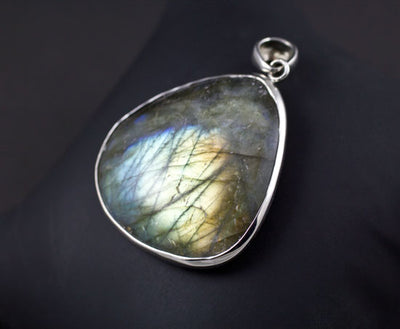 Steel Labradorite Pendant