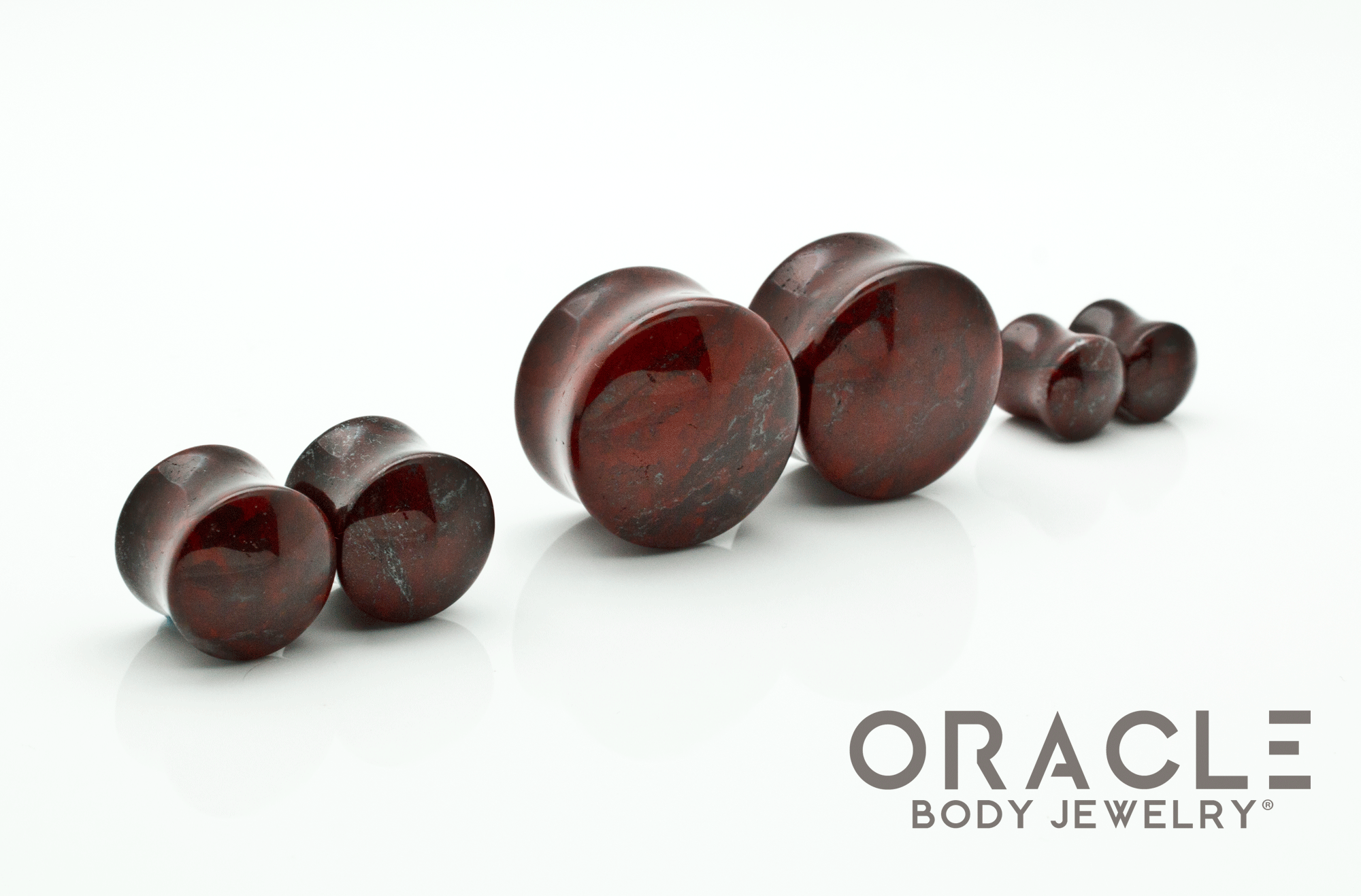 Red Brecciated Jasper Double Flare Plugs