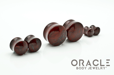 Red Brecciated Jasper Double Flare Plugs
