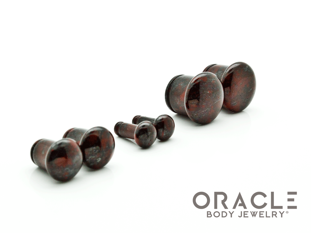 Red Brecciated Jasper Single Flare Plugs