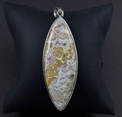 Sterling Silver Crazy Lace Agate Pendant