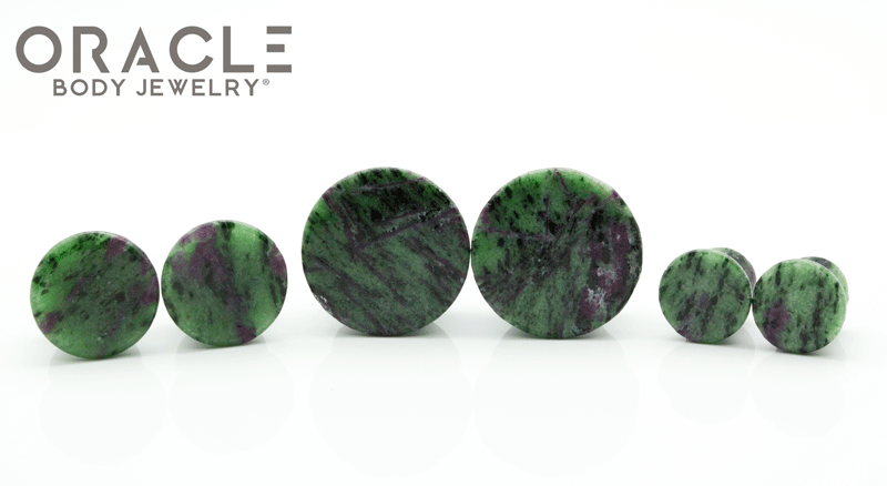 Ruby In Zoisite Mayan Style Flare Plugs