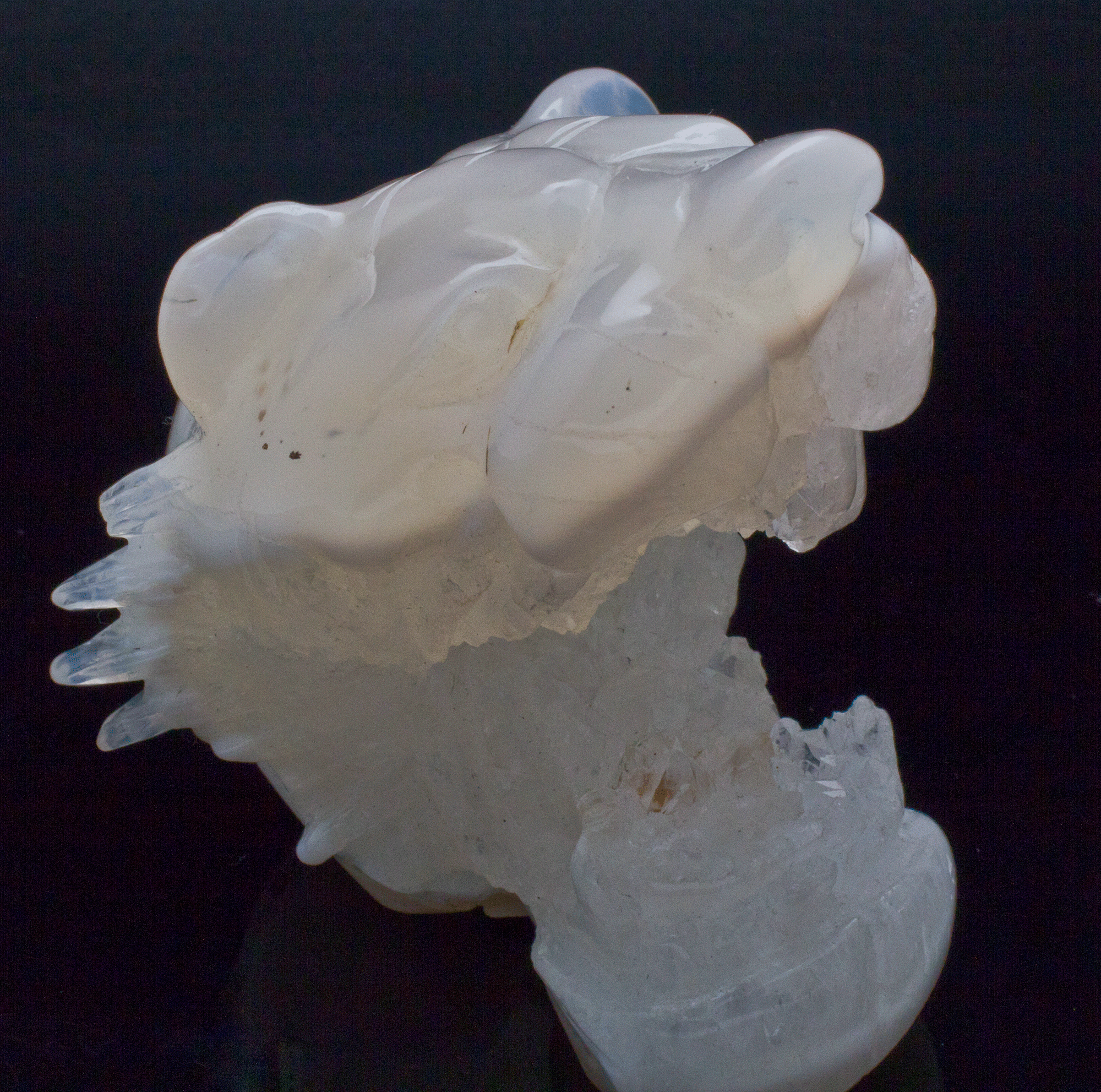 Agate and Quartz Carved Tiger