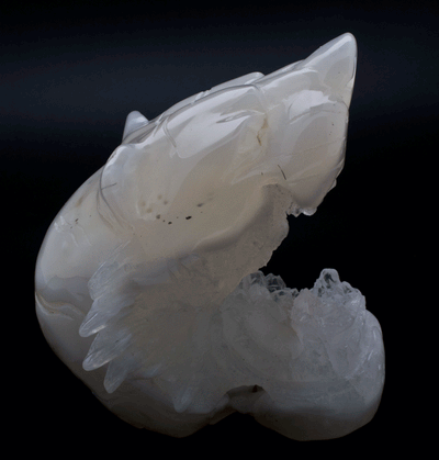 Agate and Quartz Carved Tiger