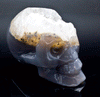 Agate and Quartz Carved Skull