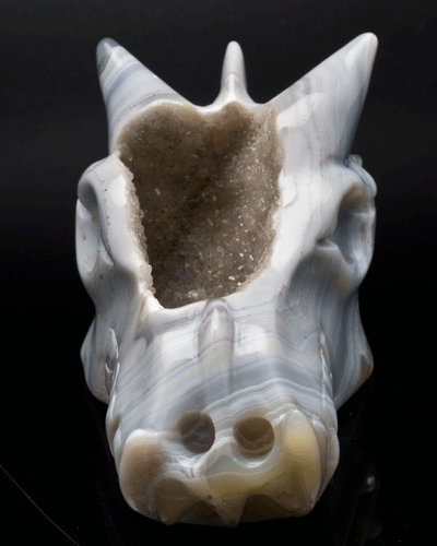 Druzy Agate Carved Dragon