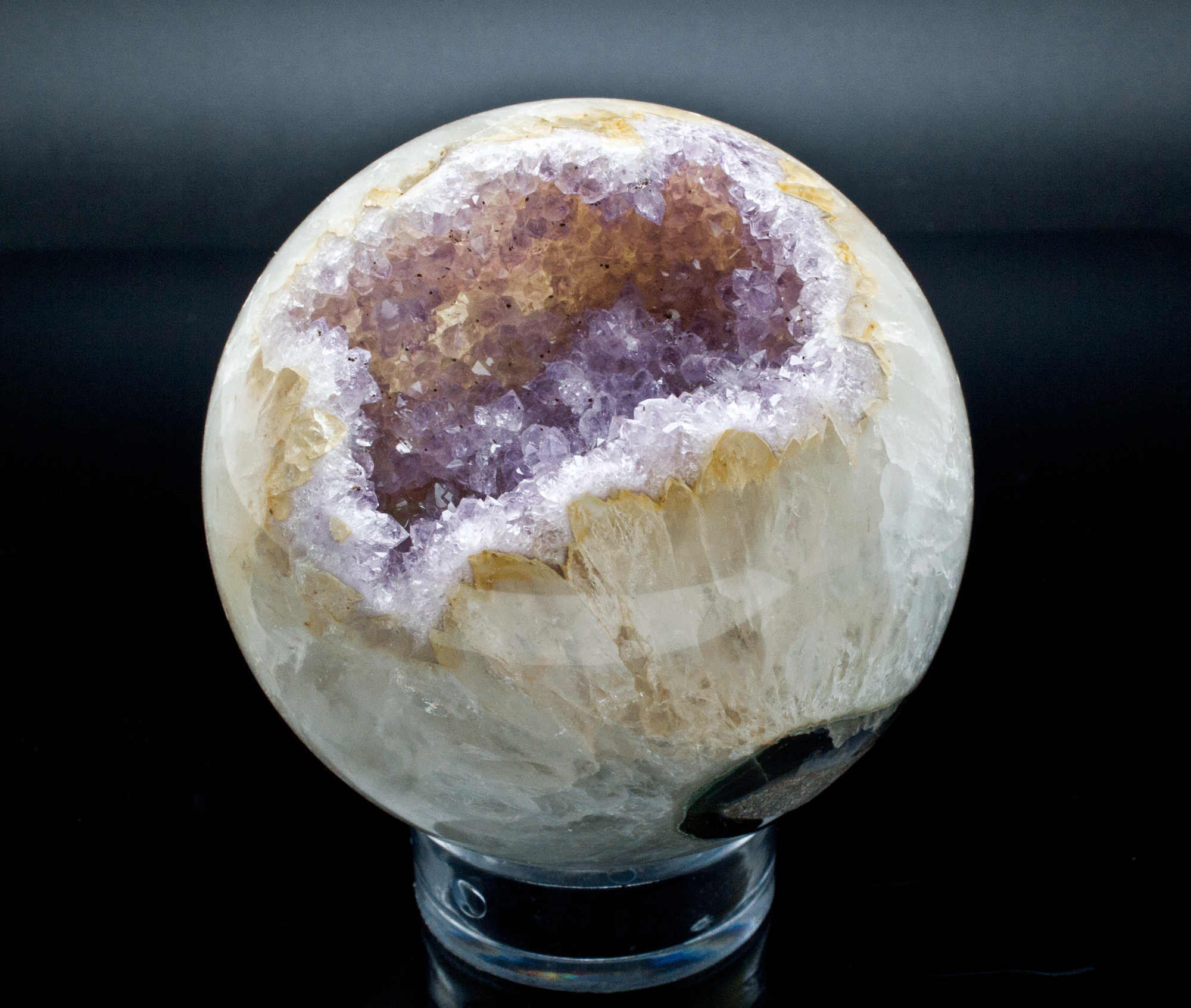 Quartz and Amethyst Sphere 90mm