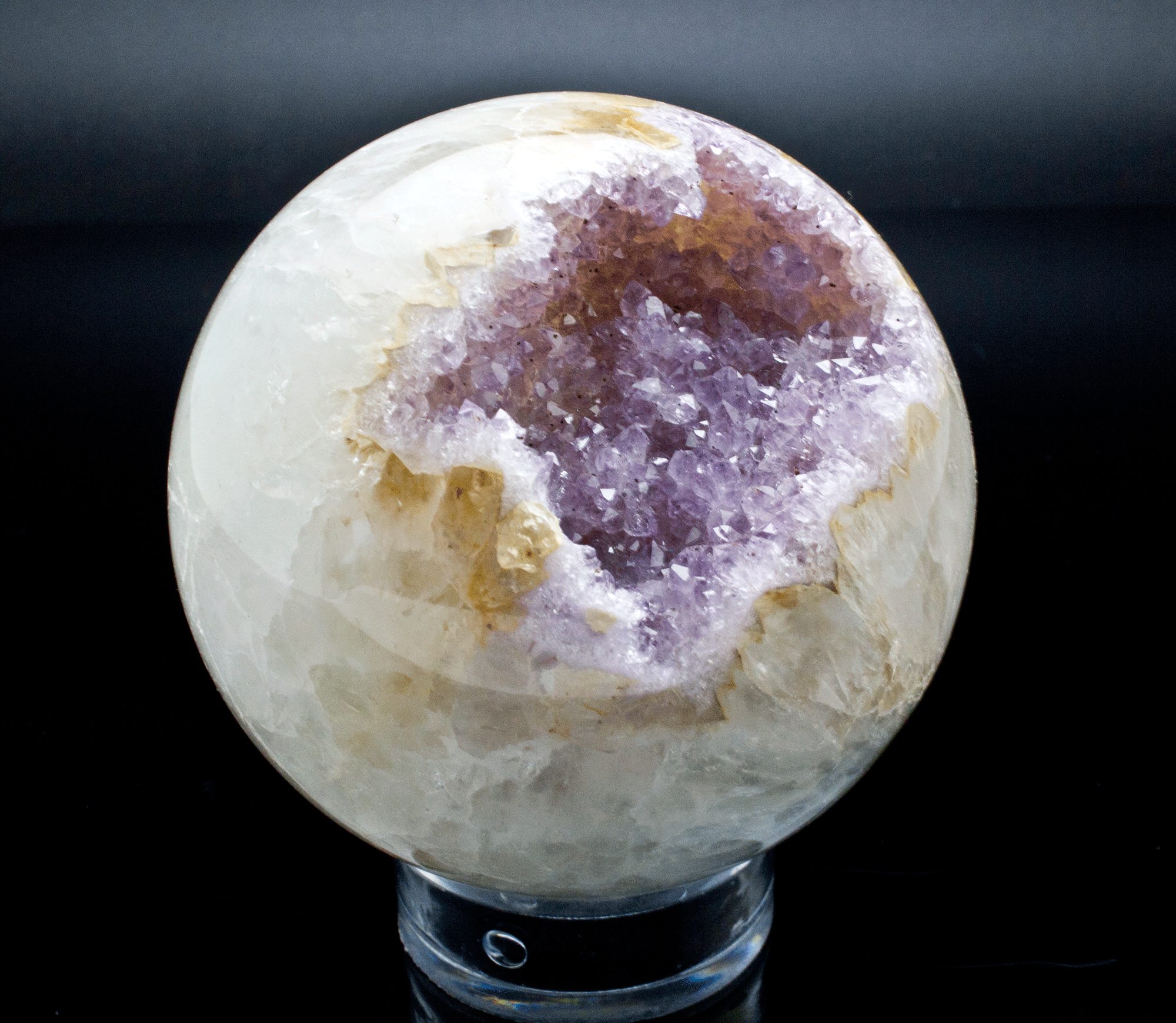 Quartz and Amethyst Sphere 90mm