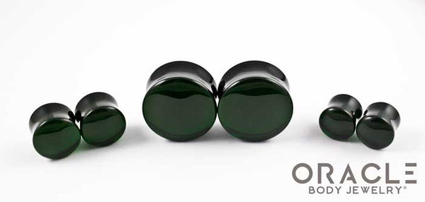 Emerald Dark Green Quartz Double Flare Plugs