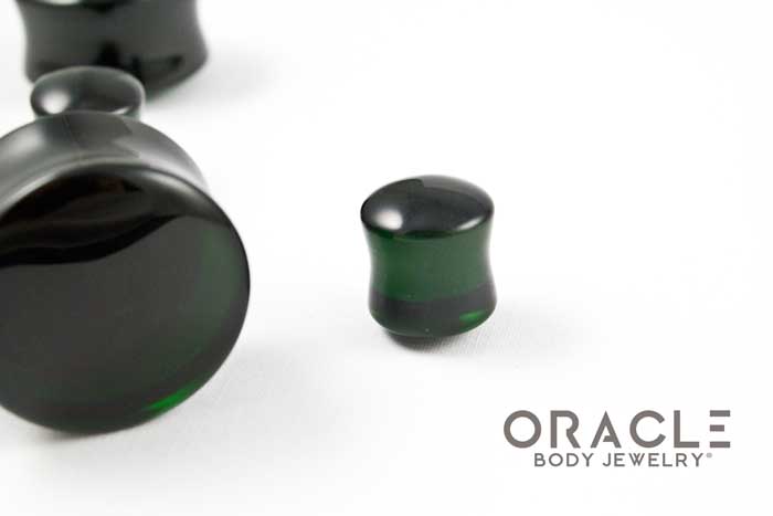 Emerald Dark Green Quartz Double Flare Plugs