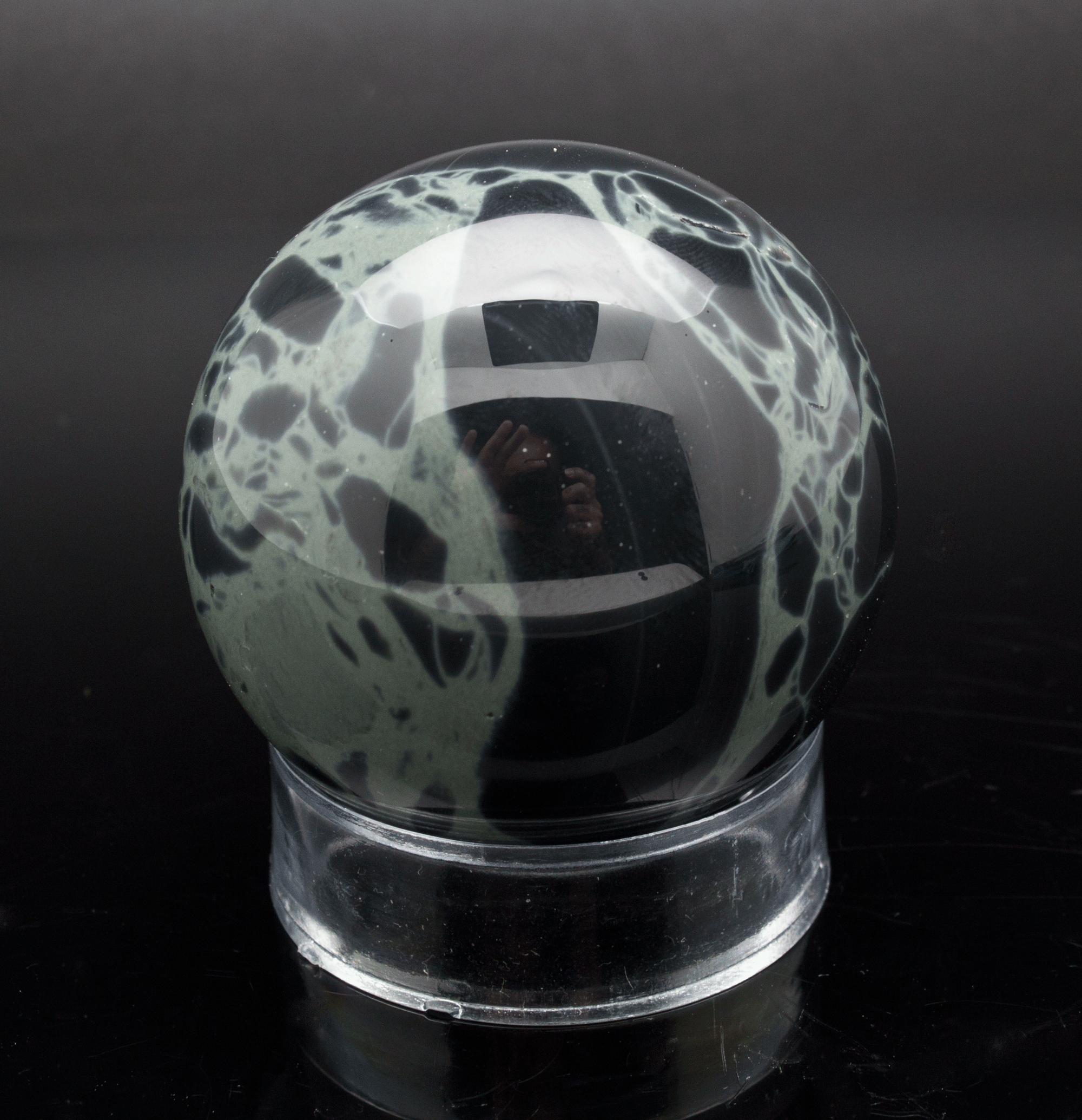 60mm Spiderweb Obsidian Sphere with Stand