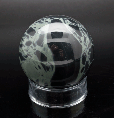 60mm Spiderweb Obsidian Sphere with Stand