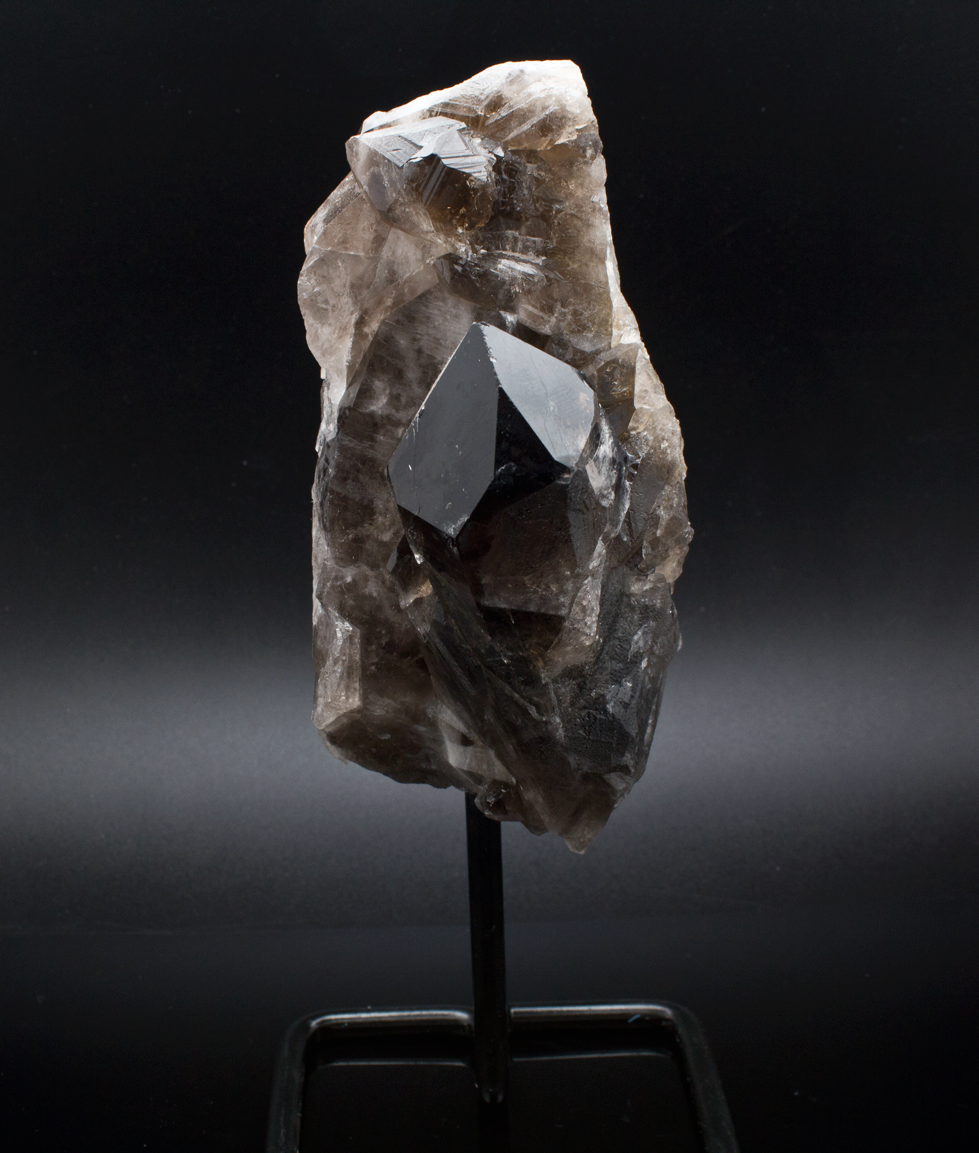 Smoky Quartz Specimen on Stand