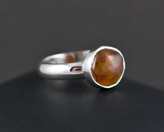 Sterling Silver Fire Agate Ring Size 6