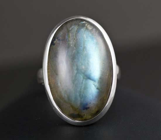 Sterling Silver Labradorite Ring Size 7