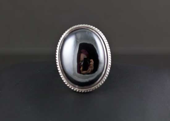 Sterling Silver Hematite Ring Size 7